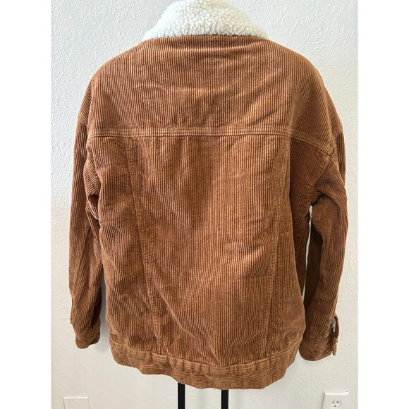 Pacsun Jacket Sherpa Lined Trucker Style Brown Corduroy Size XS - Picture 3 of 4